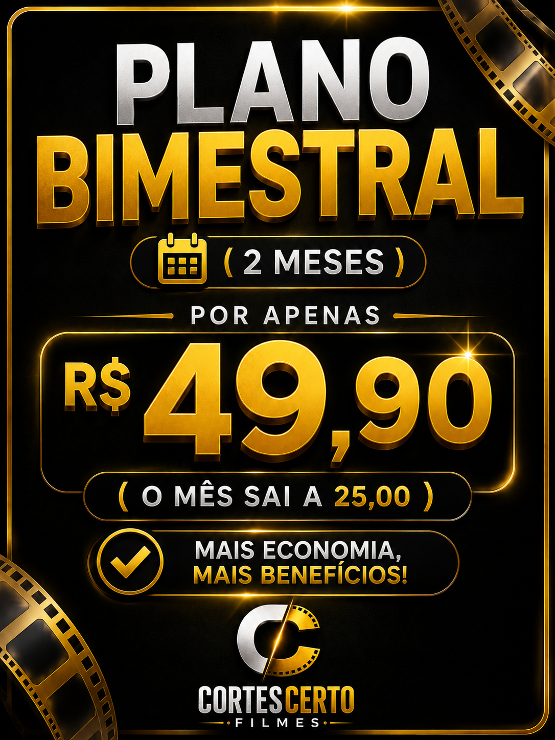 Arte promocional Cortes Certo Filmes